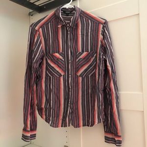 Express Striped Button Down Shirt S